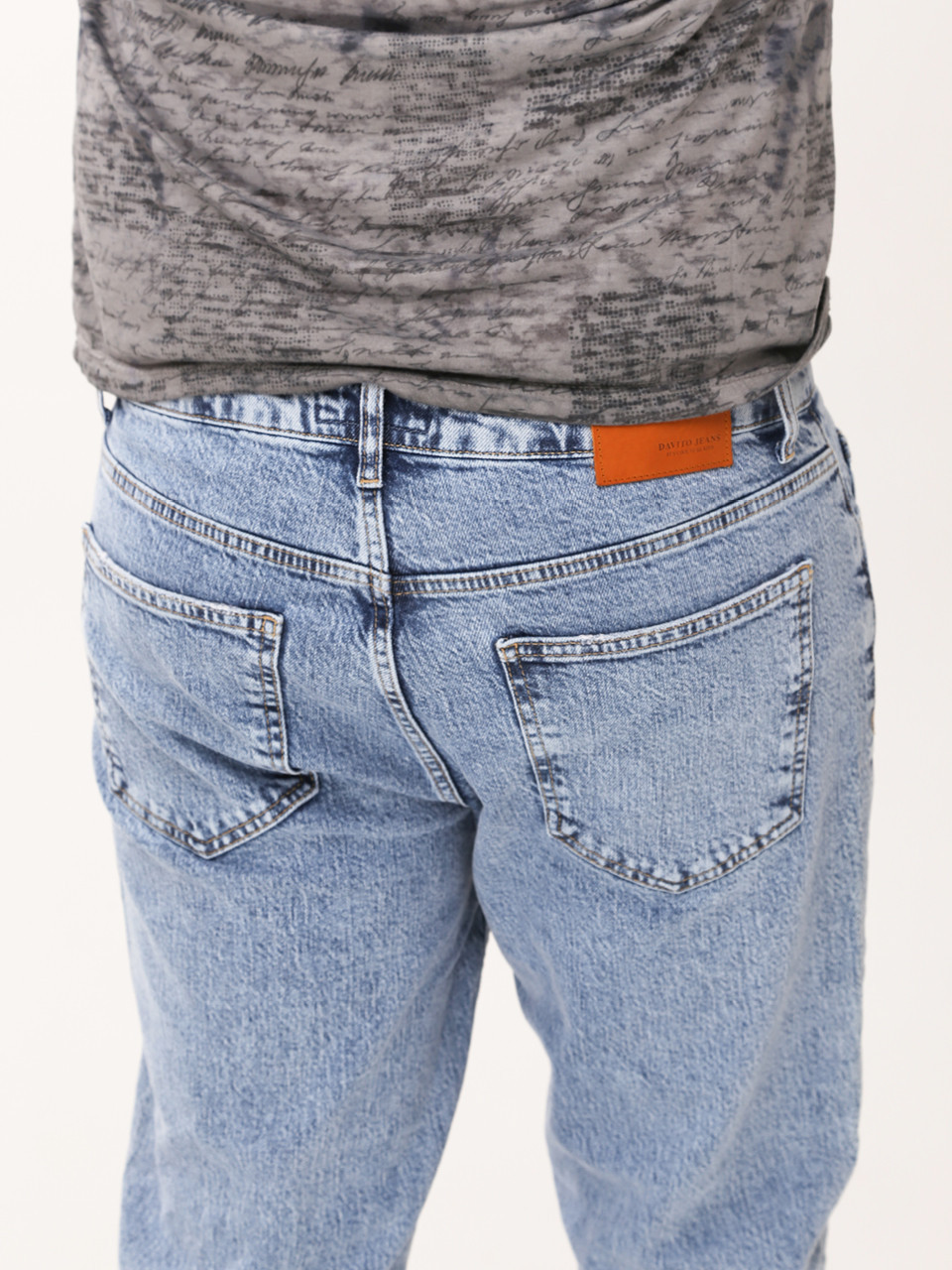 Джинси чоловічі блакитні варені МОМ укорочені 29-36 685-344