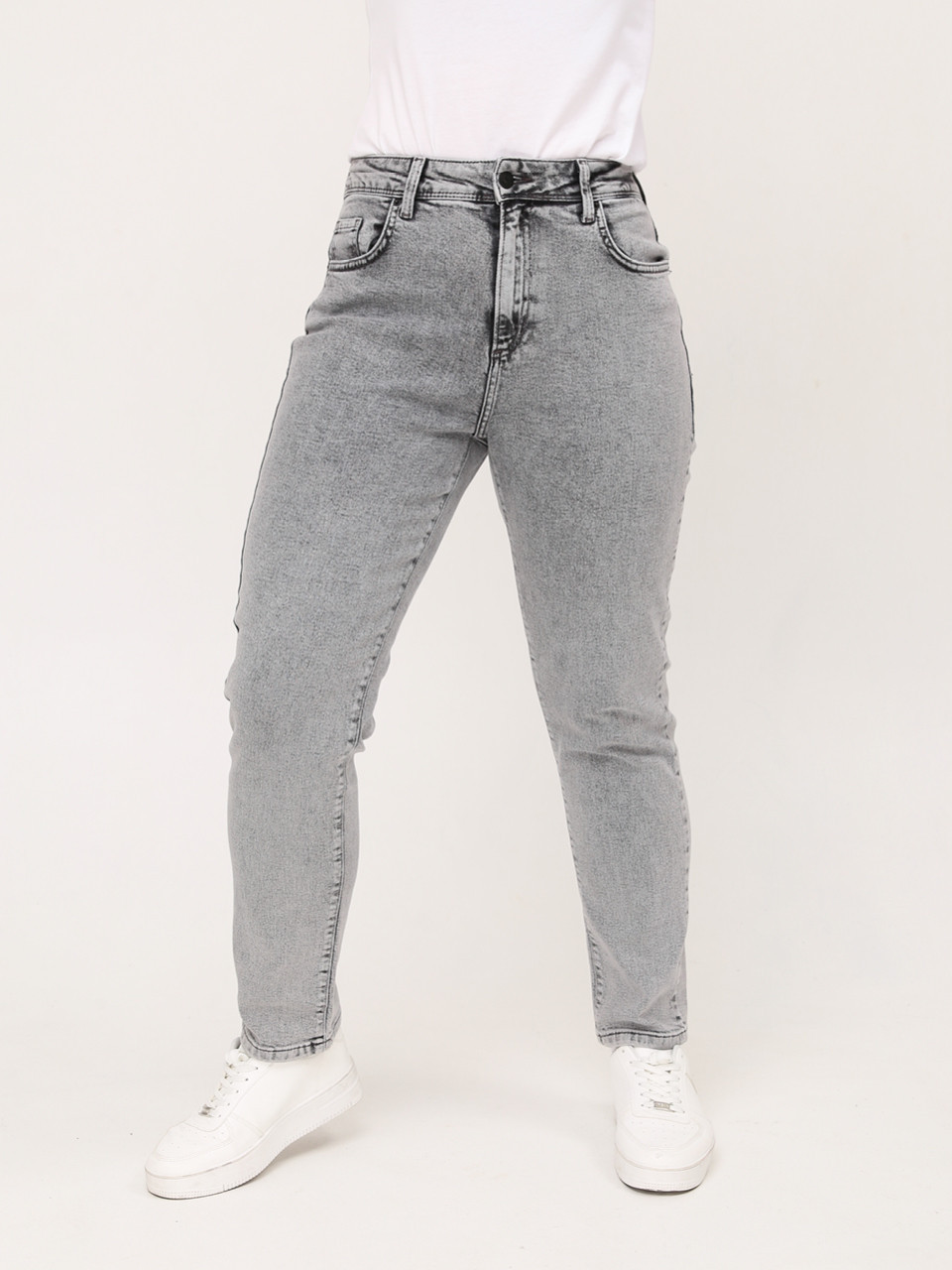 Джинсы женские светло-серые МОМ   2323-723