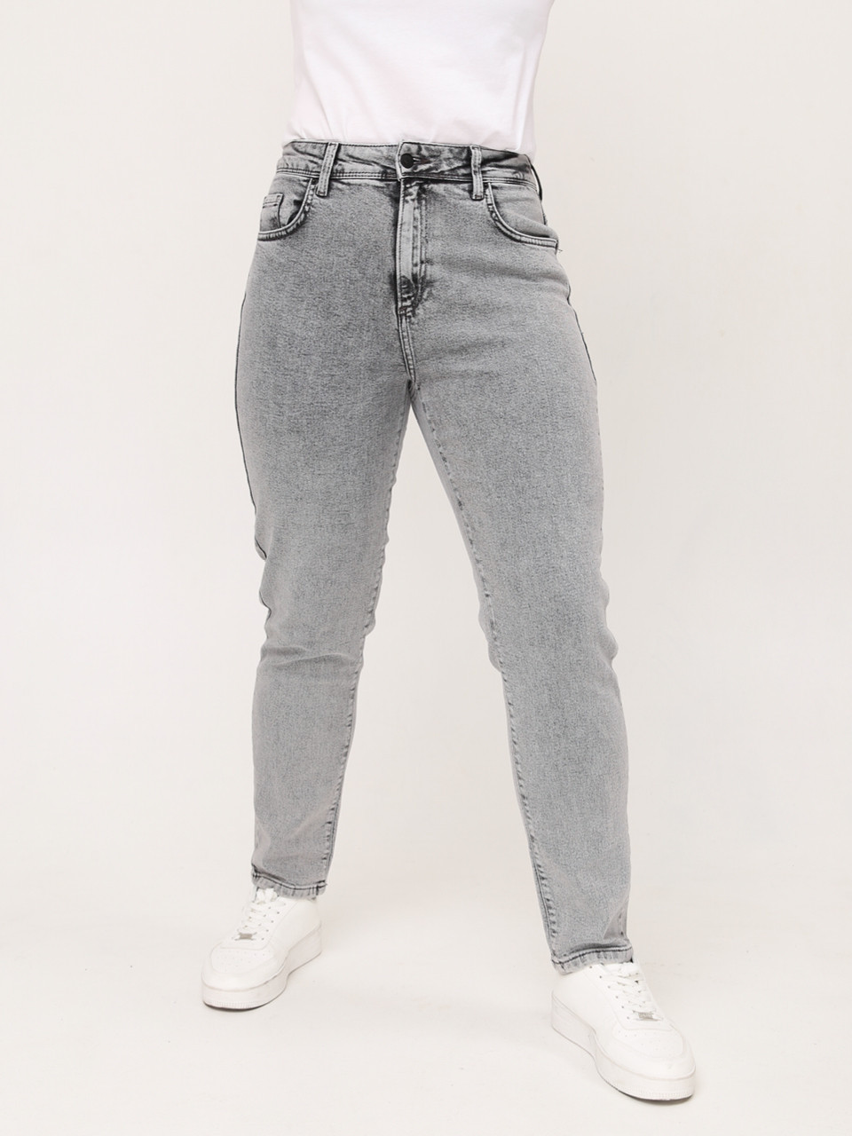 Джинсы женские светло-серые МОМ   2323-723