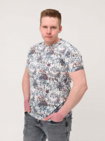 Футболка чоловіча біла тонка з написами 2-5 1109-В-2-1