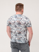 Футболка чоловіча біла тонка з написами 2-5 1109-В-2-1