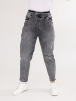 Джинсы женские тонкие серые большой размер 1268-B-1