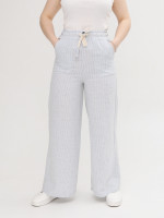 Штани жіночі блакитні в літні смужку з гумкою на поясі 807
