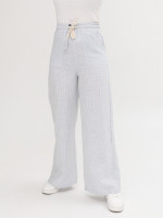 Штани жіночі блакитні в літні смужку з гумкою на поясі 807