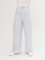 Штани жіночі блакитні в літні смужку з гумкою на поясі 807
