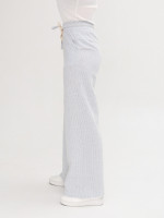 Штани жіночі блакитні в літні смужку з гумкою на поясі 807