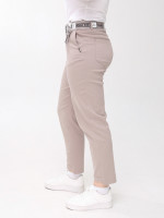 Брюки женские бежевые прямые МОМ летние большой размер  20173-В-2