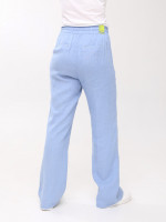 Штани жіночі блакитні літні лляні великий розмір 1370-B-4