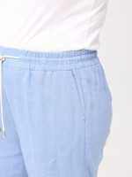 Штани жіночі блакитні літні лляні великий розмір 1370-B-4