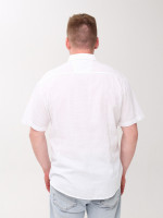 Сорочка чоловіча біла лляна короткий рукав