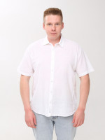 Сорочка чоловіча біла лляна короткий рукав