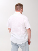 Сорочка чоловіча біла лляна короткий рукав