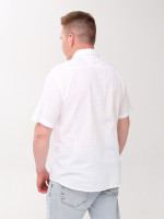 Сорочка чоловіча біла лляна короткий рукав