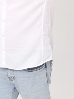 Сорочка чоловіча біла лляна короткий рукав