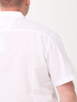 Сорочка чоловіча біла лляна короткий рукав