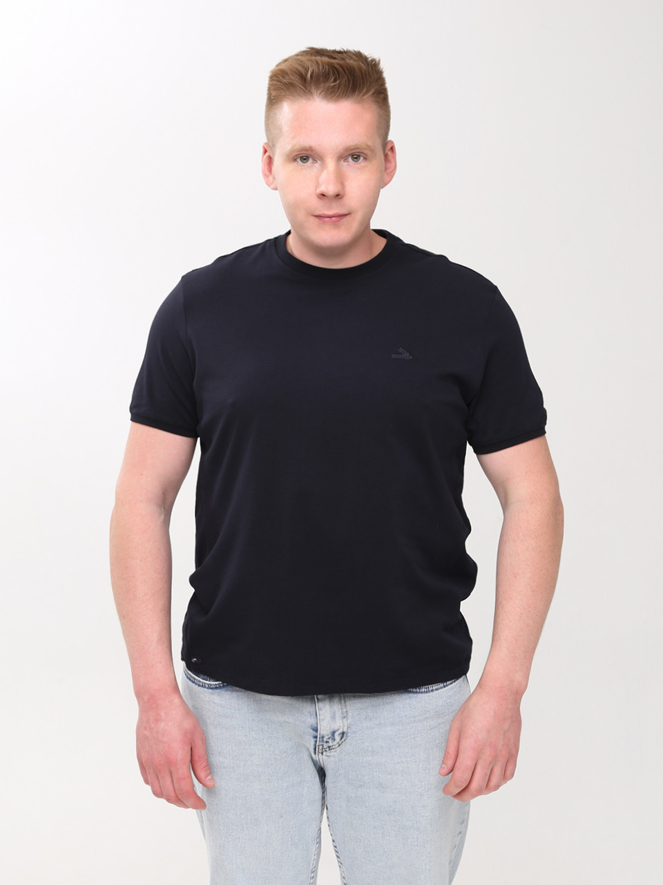 Футболка чоловіча темно-синя однотонна 6228-B-6