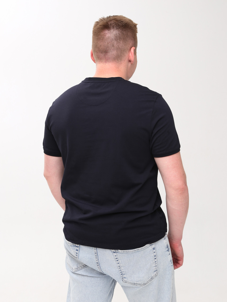 Футболка чоловіча темно-синя однотонна 6228-B-6