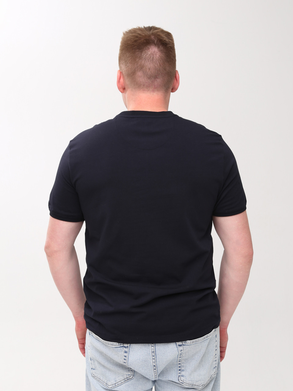 Футболка чоловіча темно-синя однотонна 6228-B-6