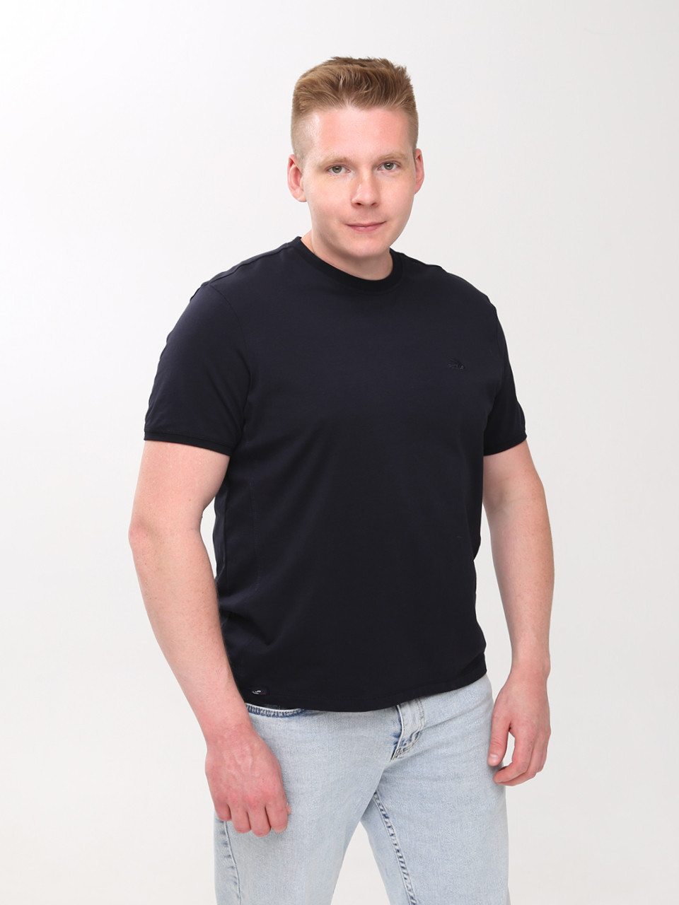 Футболка чоловіча темно-синя однотонна 6228-B-6