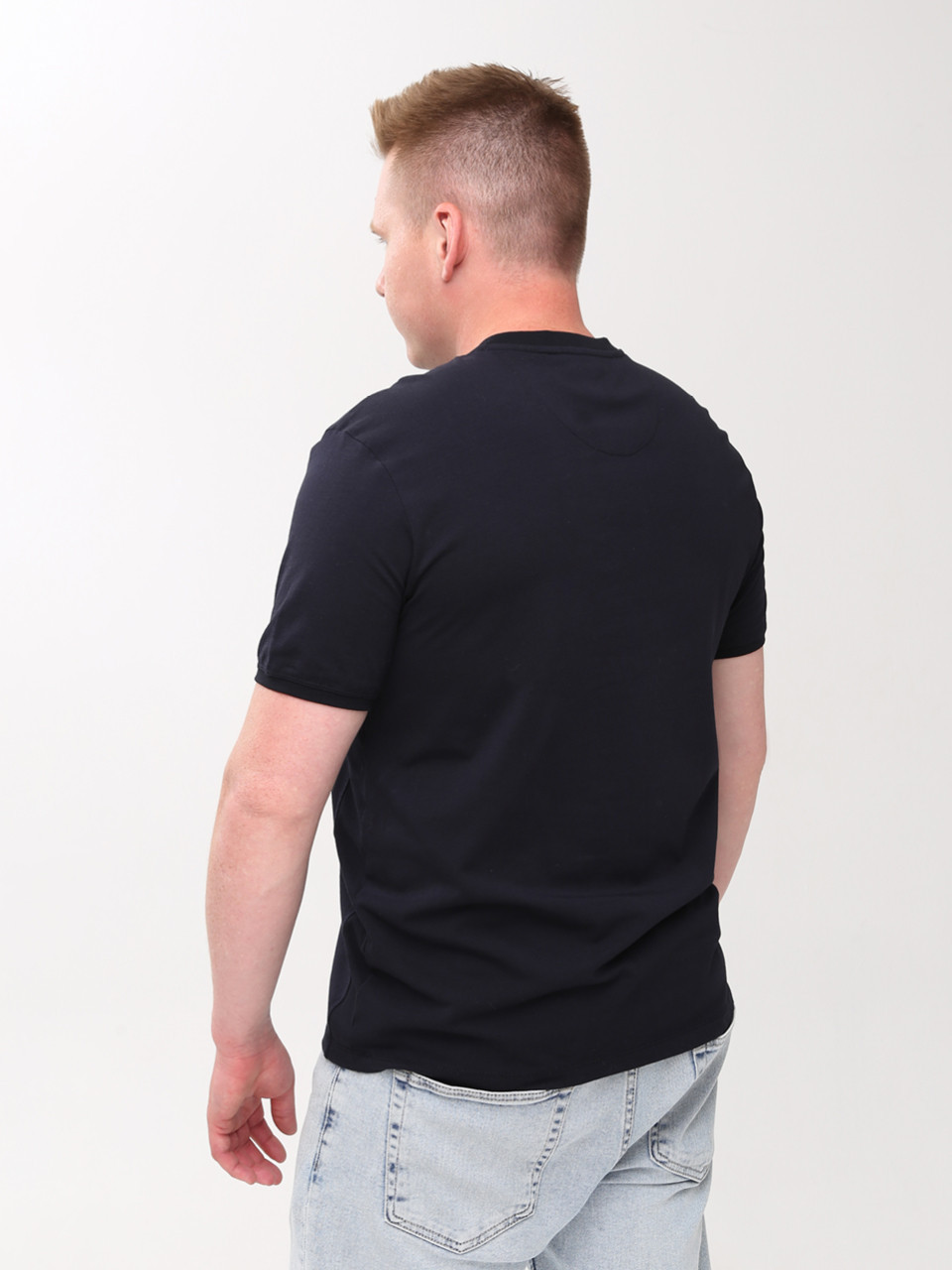 Футболка мужская темно-синяя однтонная 6228-6
