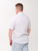 Сорочка чоловіча біло-сіра тонка короткий рукав 6504-3