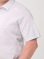 Сорочка чоловіча біло-сіра тонка короткий рукав 6504-3