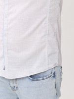 Сорочка чоловіча біло-сіра тонка короткий рукав 6504-3