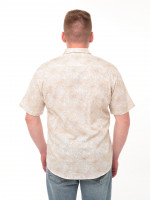 Сорочка чоловіча бежева лляна з пальмами 7611-0-1