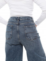 Джинси жіночі баггі брудно-сині зі стрейчем 01531-2