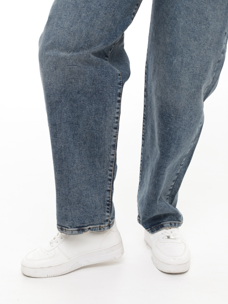 Джинси жіночі баггі брудно-сині зі стрейчем 01531-2