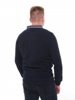 Поло мужское темно-синее длинный рукав однотонное 9124-1