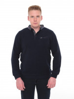 Поло мужское темно-синее длинный рукав однотонное 9124-1