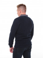 Поло мужское темно-синее длинный рукав однотонное 9124-1
