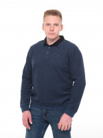 Поло чоловіче темно-синьо довгий рукав з коміром 9308-1