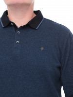 Поло чоловіче темно-синьо довгий рукав з коміром 9308-1