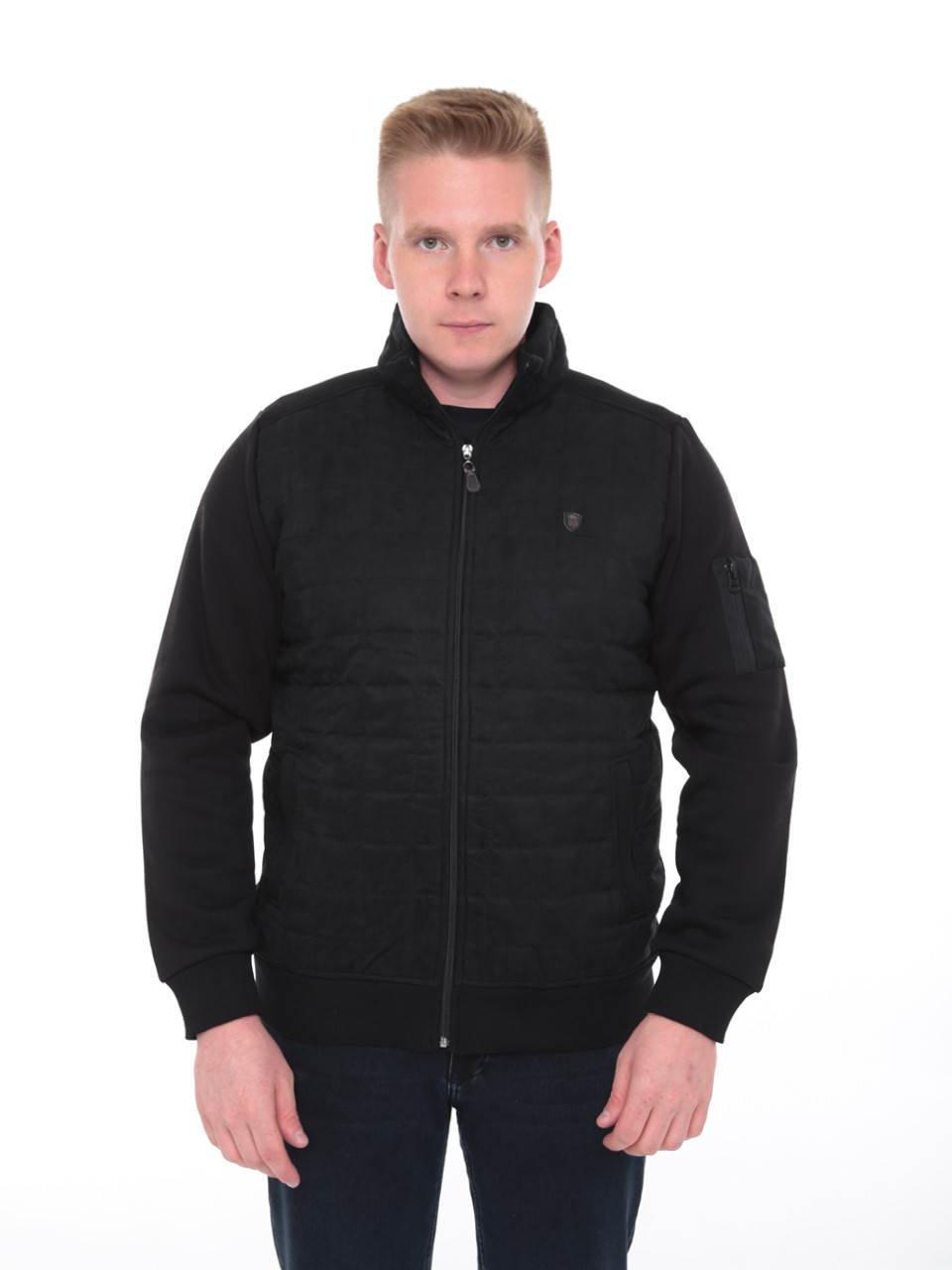 Кофта чоловіча чорна класична на флісі 73