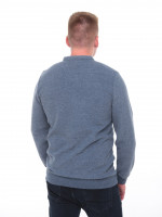 Поло чоловіче синє однотонне комір стійка 9310-1