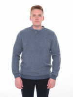 Поло чоловіче синє однотонне комір стійка 9310-1