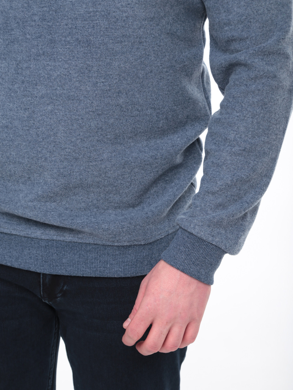 Поло чоловіче синє однотонне комір стійка 9310-1