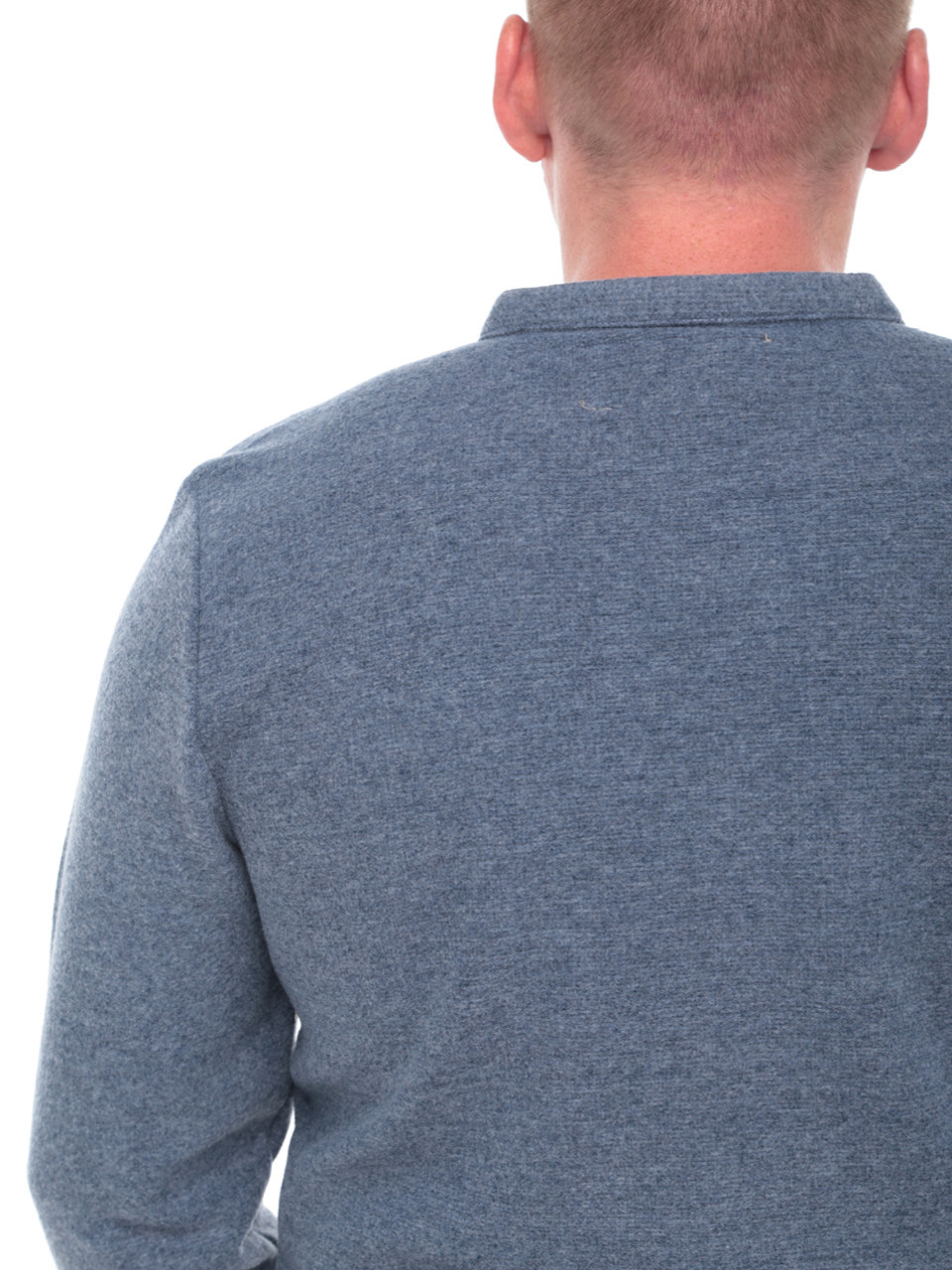 Поло чоловіче синє однотонне комір стійка 9310-1