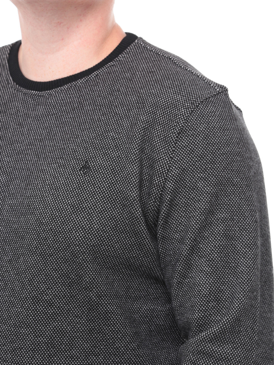 Джемпер чоловічий чорний прямий в крапку 8306-1