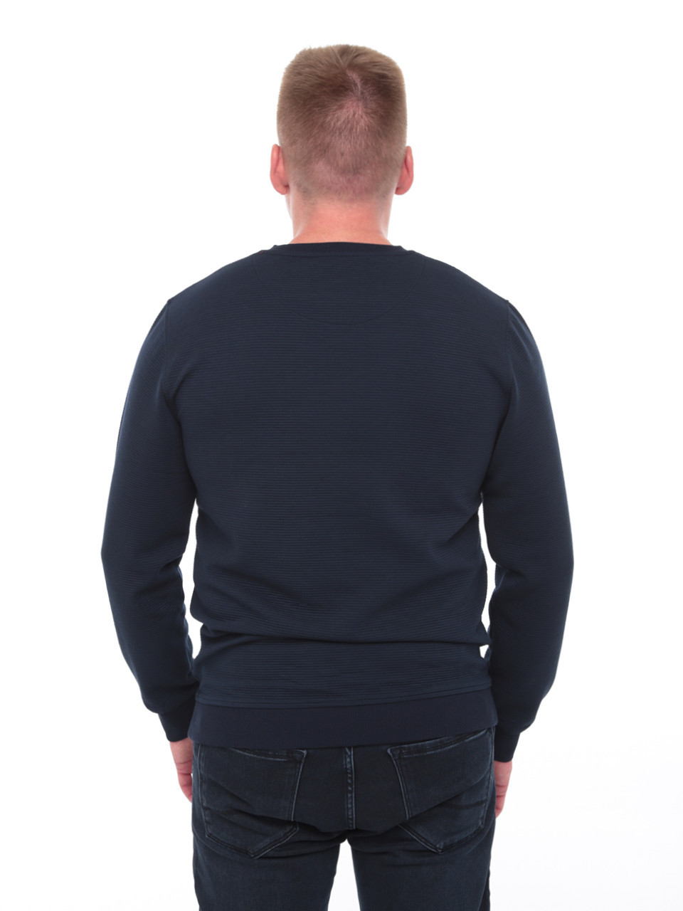 Джемпер чоловічий темно-синій прямий однотонний 8122-2
