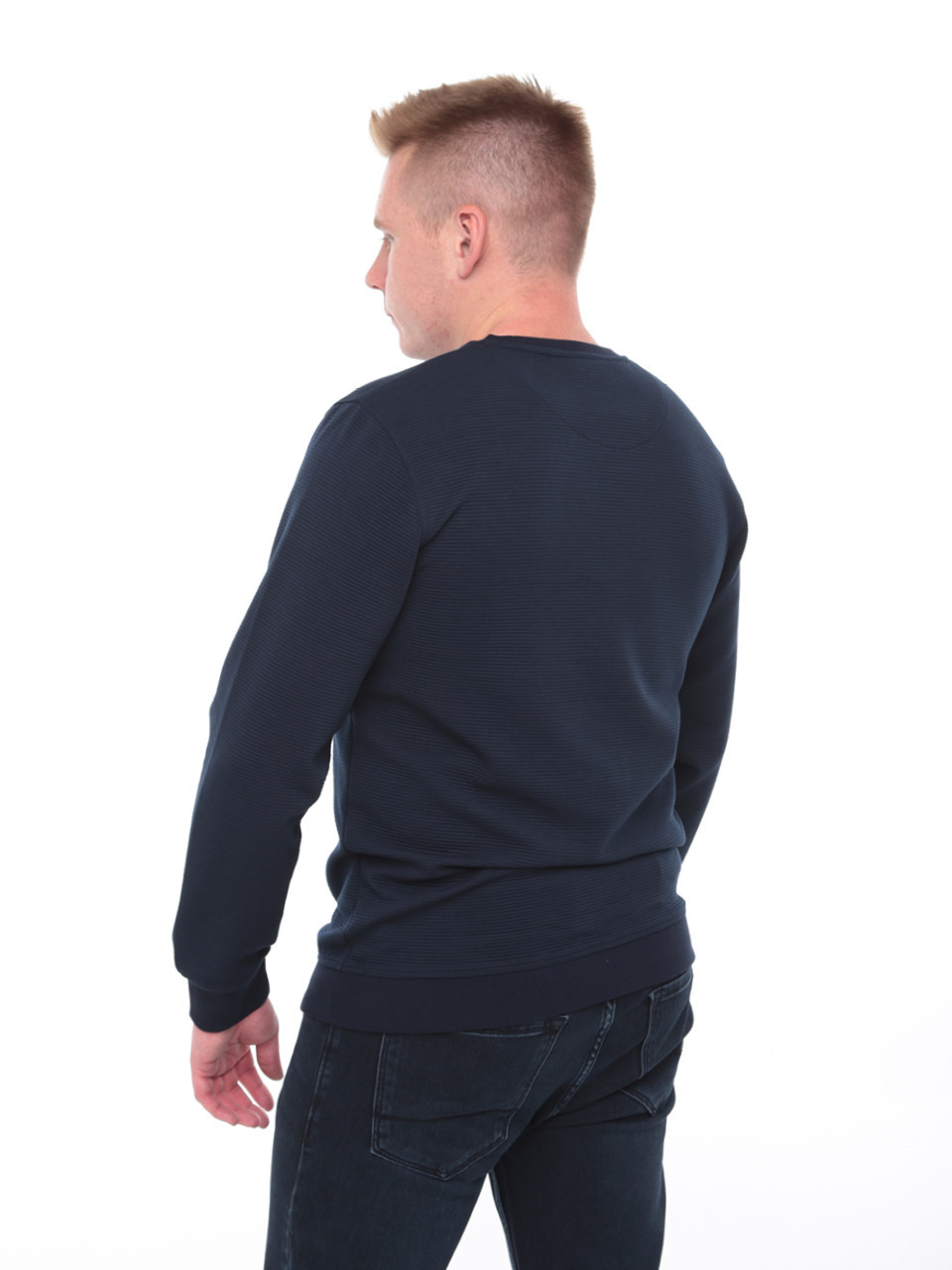 Джемпер чоловічий темно-синій прямий однотонний 8122-2