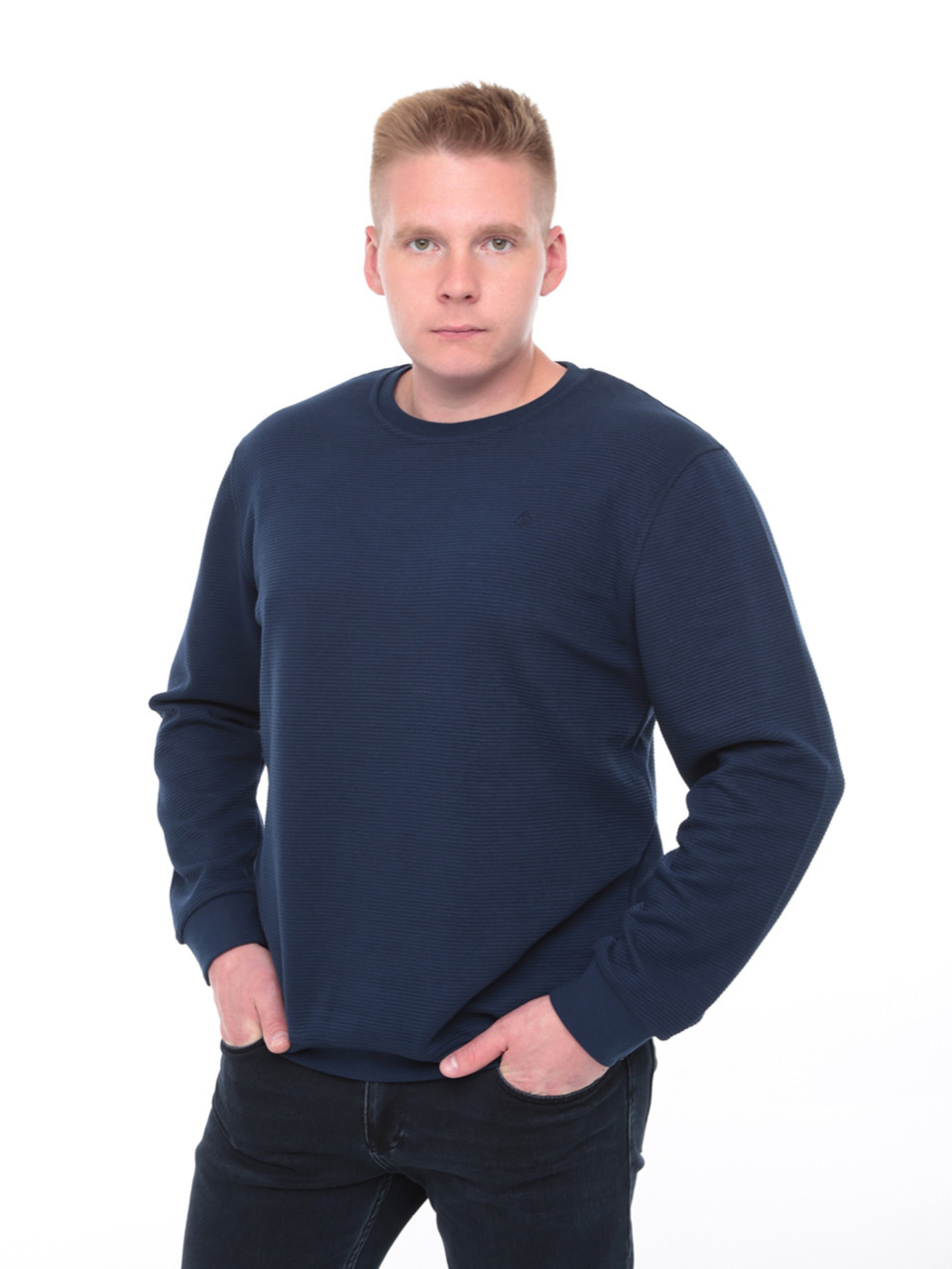 Джемпер чоловічий синій прямий однотонний 8122-3