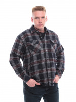 Сорочка чоловіча темно-синя в клітинку байкова 1712-2