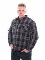 Сорочка чоловіча темно-синя в клітинку байкова 1712-2