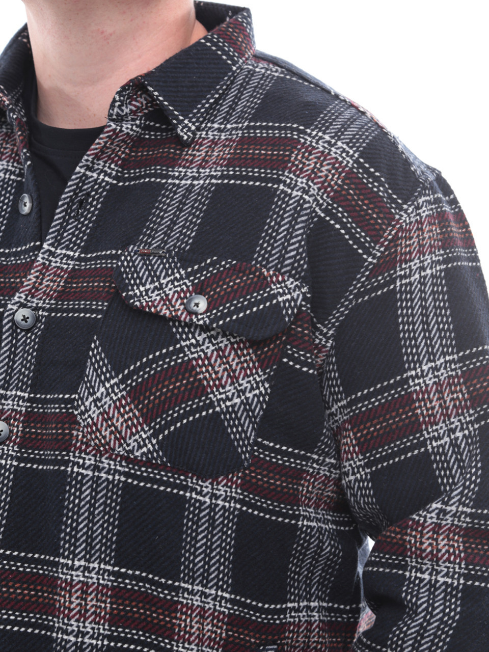 Сорочка чоловіча темно-синя в клітинку байкова 1712-2