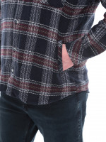 Сорочка чоловіча темно-синя в клітинку байкова 1712-2