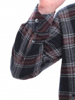 Сорочка чоловіча темно-синя в клітинку байкова 1712-2