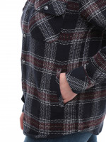 Рубашка женская темно-синяя в клетку байковая теплая 1712-2-w
